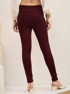 Burgundy Roma Slim Fit Jeggings
