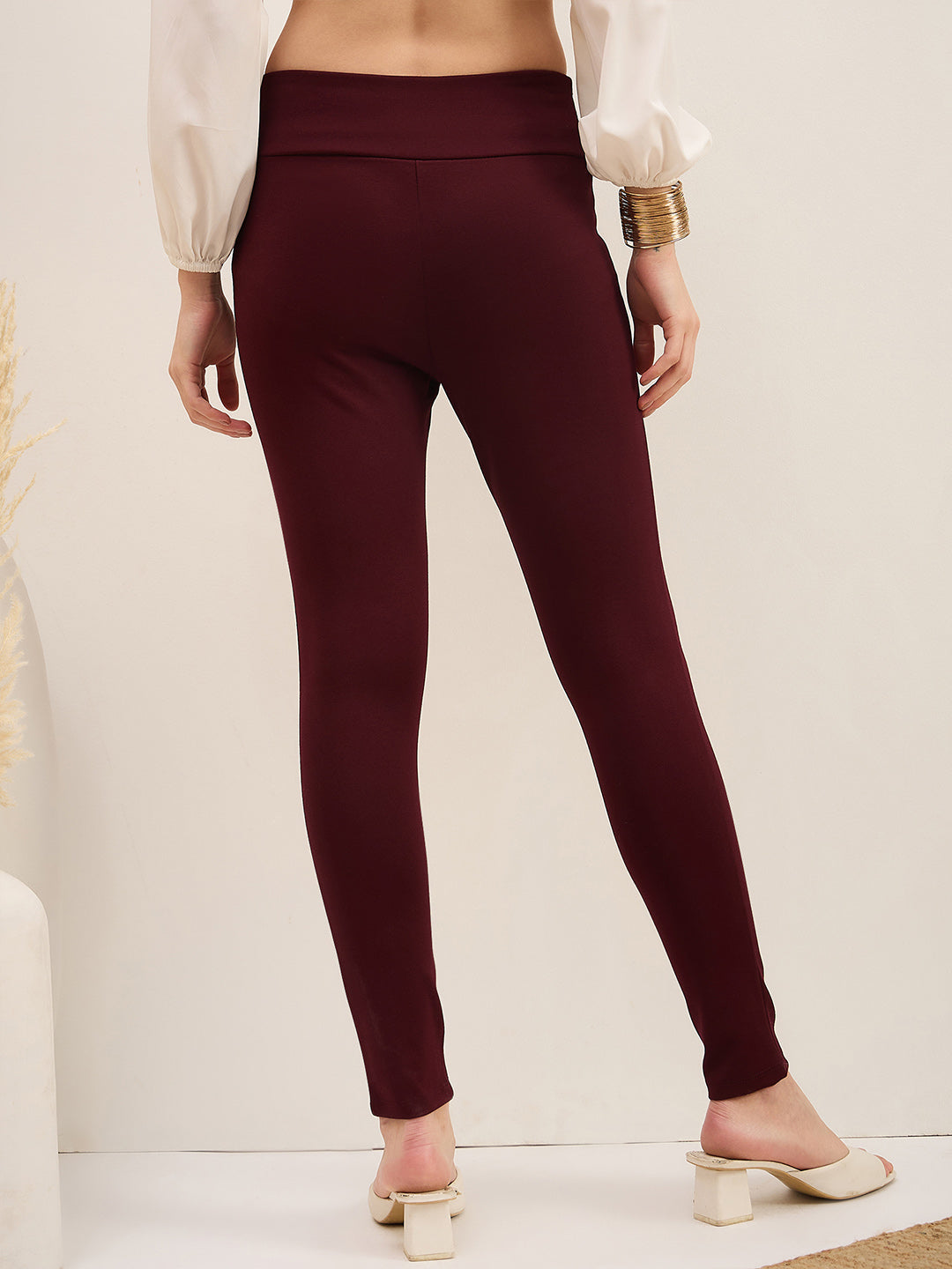Burgundy Roma Slim Fit Jeggings