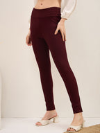 Burgundy Roma Slim Fit Jeggings