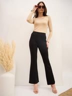 Black Roma Bellbottom Jeggings