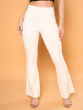 White High Rise Bootcut Trouser