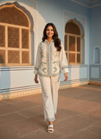 Cotton Embroidered Shirt With TrouserCo-Ords Set