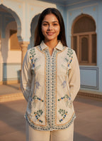 Cotton Embroidered Shirt With TrouserCo-Ords Set