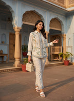 Cotton Embroidered Shirt With TrouserCo-Ords Set